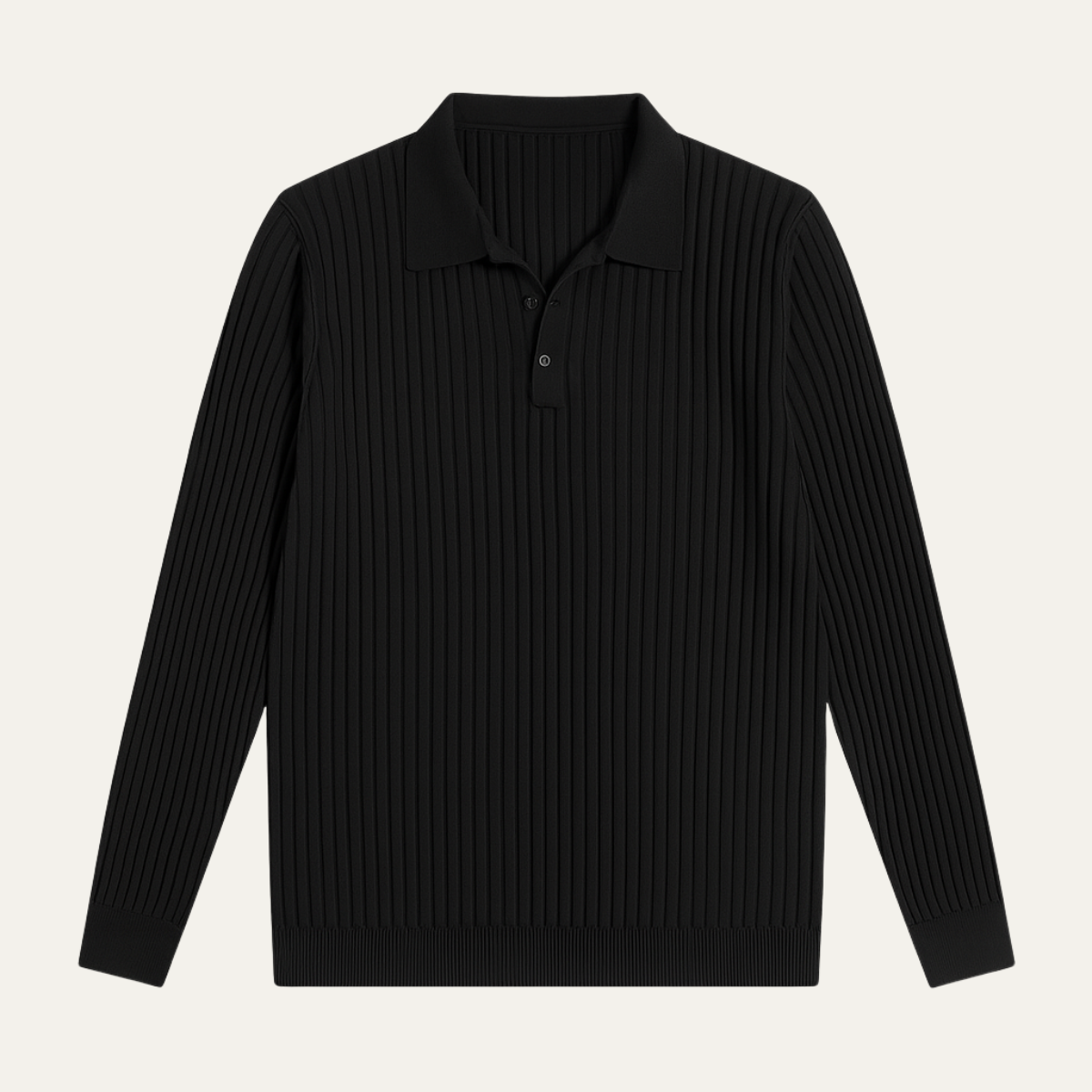 Men's Ribbed Polo Shirt Knitted - Fashinoza