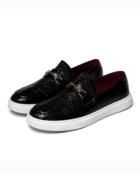 Men's Slip-On Loafers Textured Upper - Fashinoza