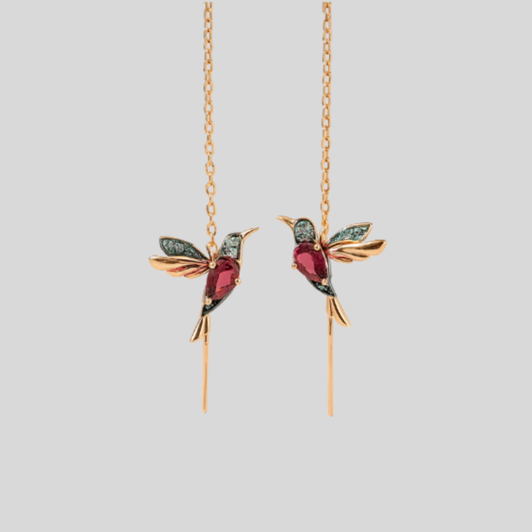 Women Hummingbird Drop Earrings - Fashinoza
