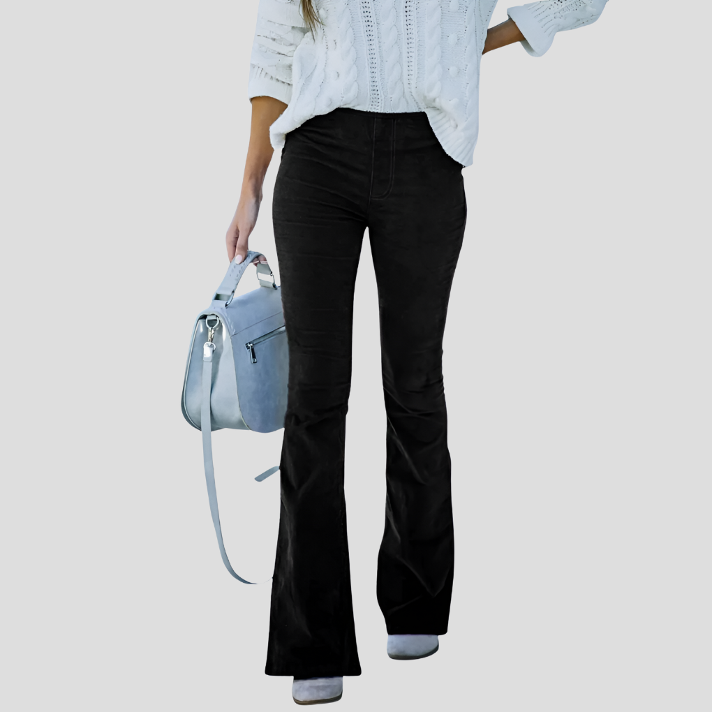 Women's High Waist Corduroy Pants - Fashinoza