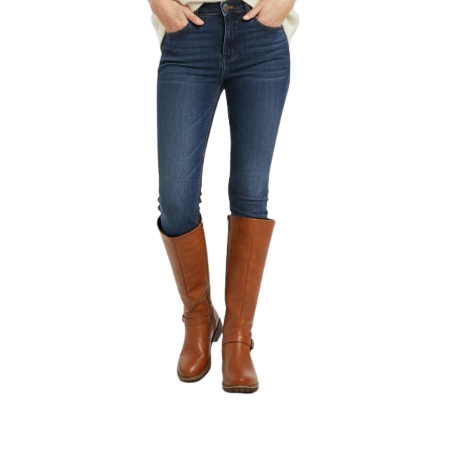 Women's Riding Boots Round Toe Chunky Heel Over-the-Knee High Boots