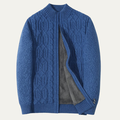 Men's Wool Fleece Zip Cardigan - Fashinoza