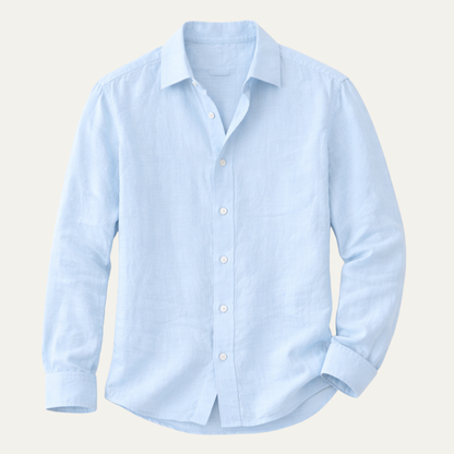 Men's Cotton Linen Button Up Shirt Lightweight - Fashinoza