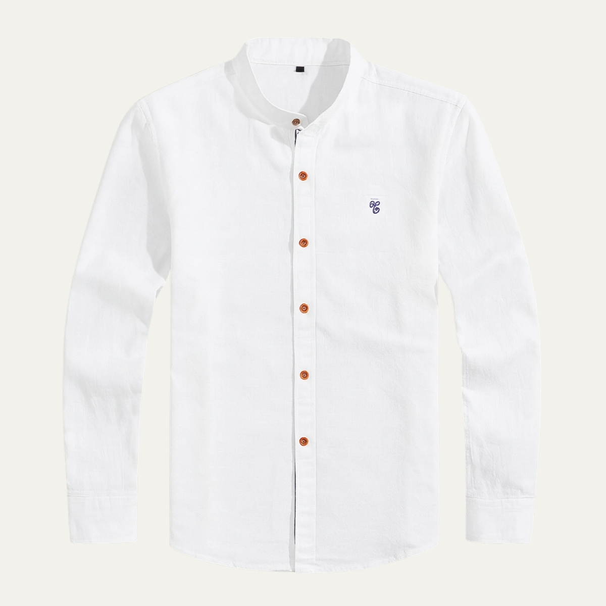 Men's Mandarin Collar Casual Button Shirt - Fashinoza