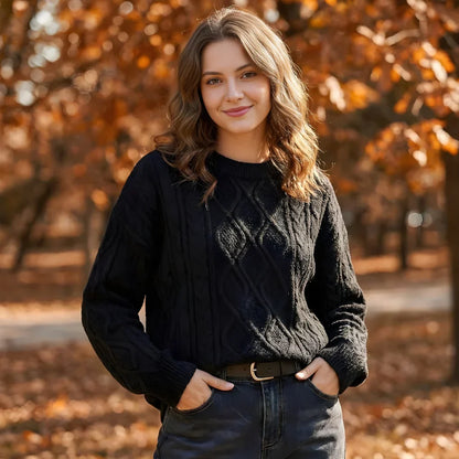Women's Crewneck Sweater Vintage 90s Style - Fashinoza