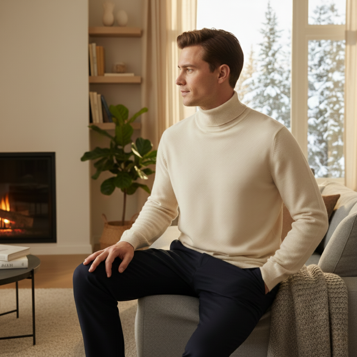 Men's Wool Sweater Soft 100% Wool