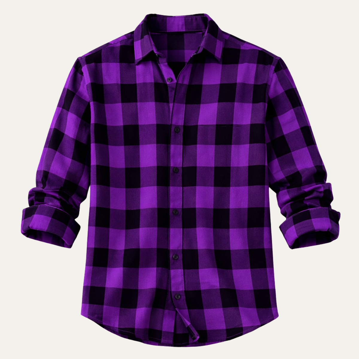Men's Plaid Button-Up Shirt - Fashinoza