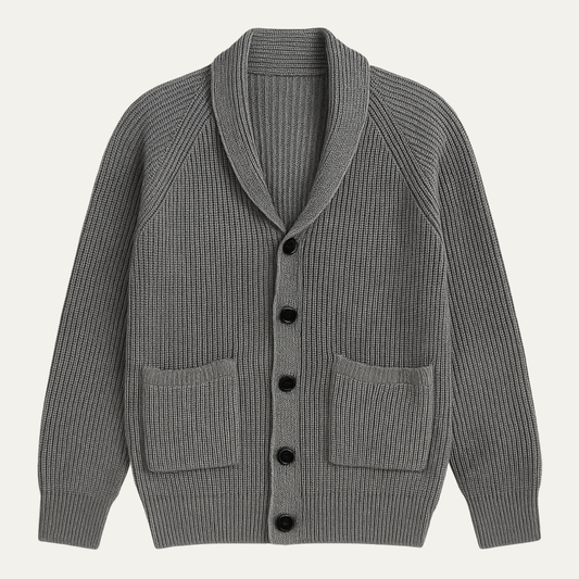 Men's Knitted Cardigan Shawl Collar Button Up - Fashinoza