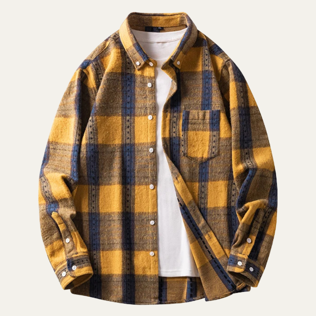 Men's Plaid Flannel Shirt Lightweight - Fashinoza