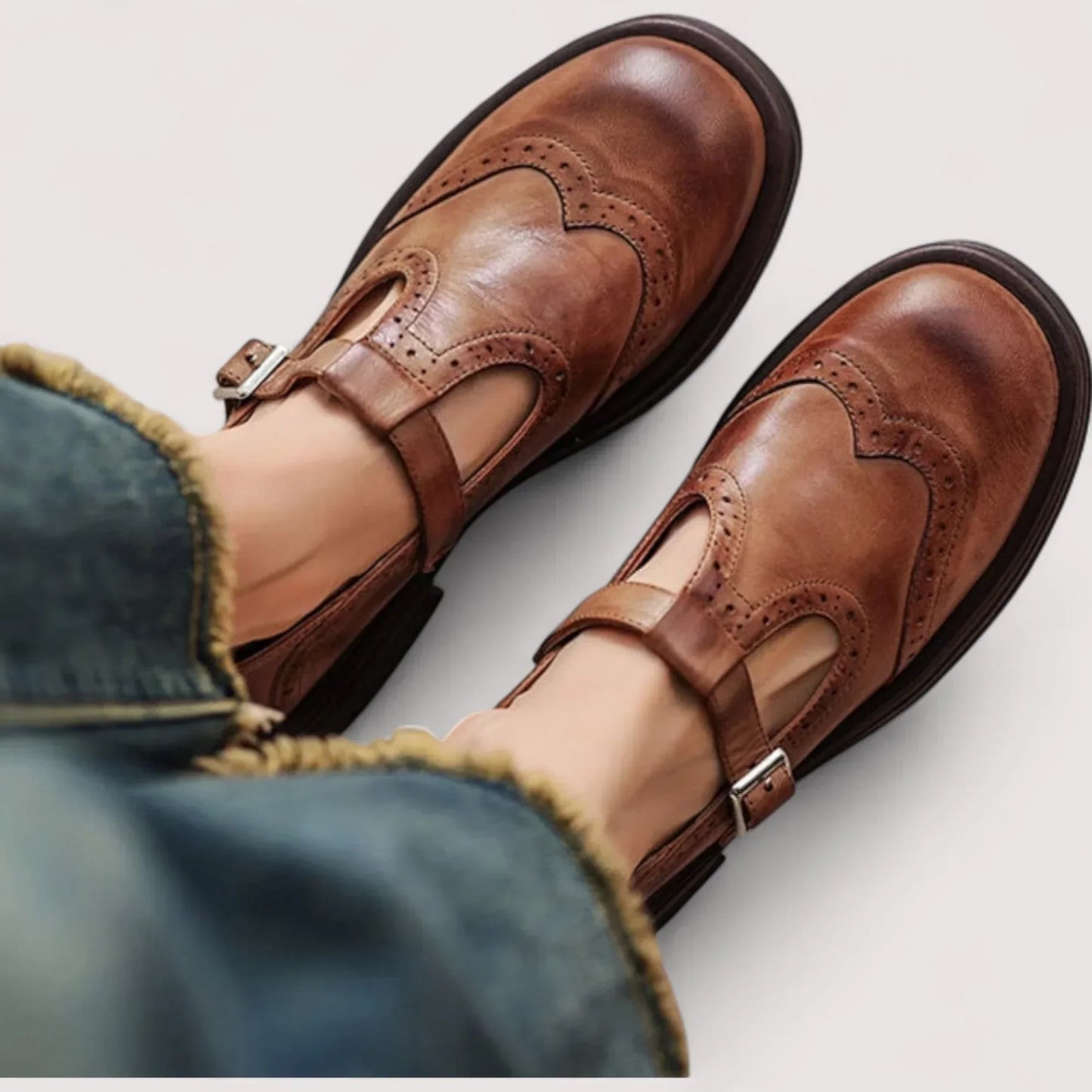 Women's Chunky Mary Jane Shoes Closed Toe - Fashinoza