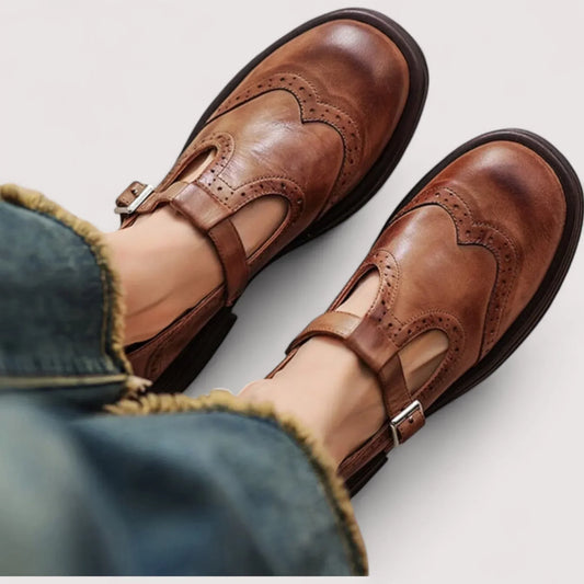 Women's Chunky Mary Jane Shoes Closed Toe - Fashinoza