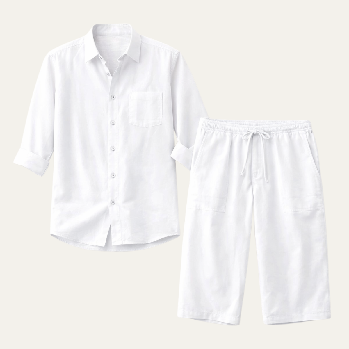 Mens Lightweight Summer Shirt Pants Set - Fashinoza