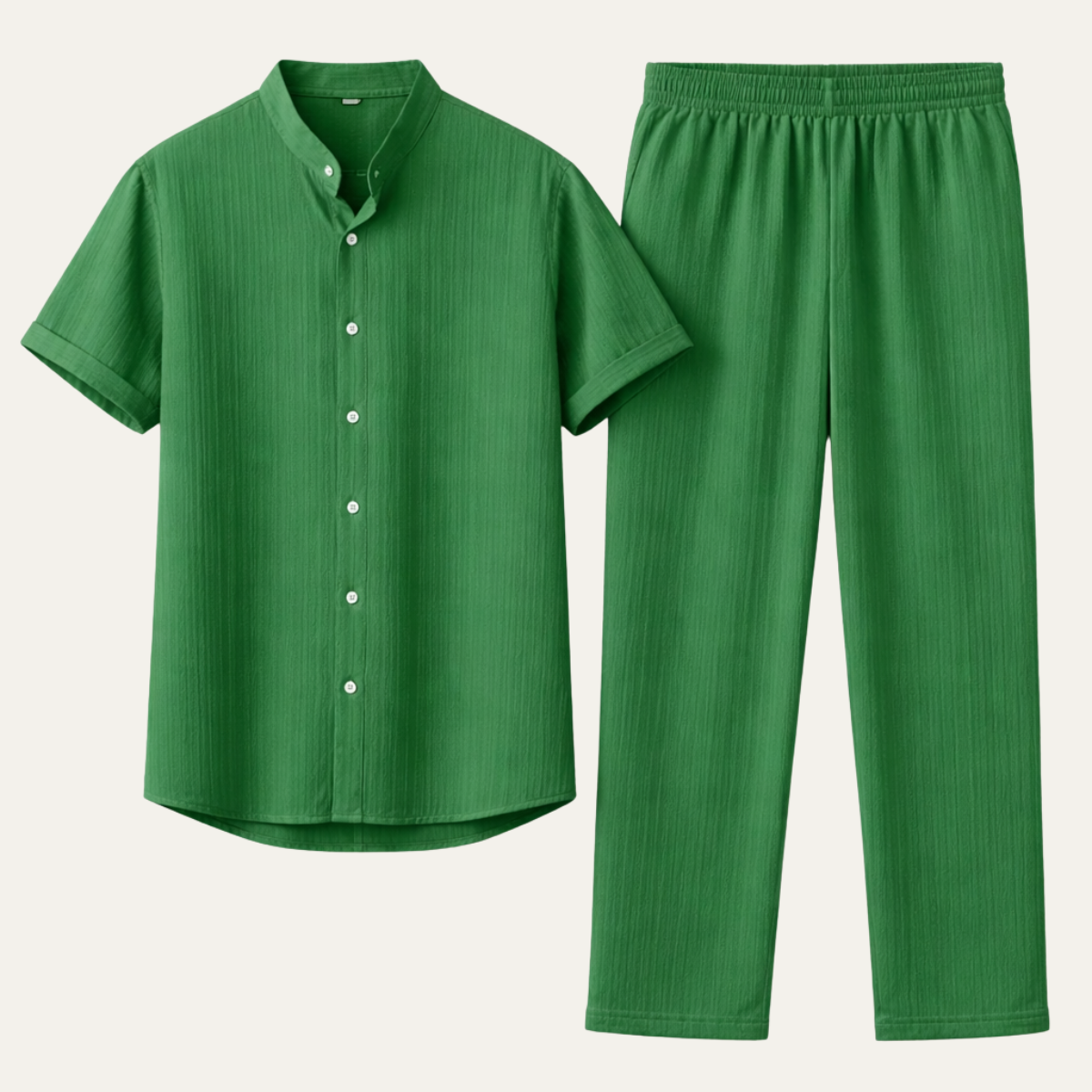 Men's Casual Short Sleeve Shirt Pants Set - Fashinoza