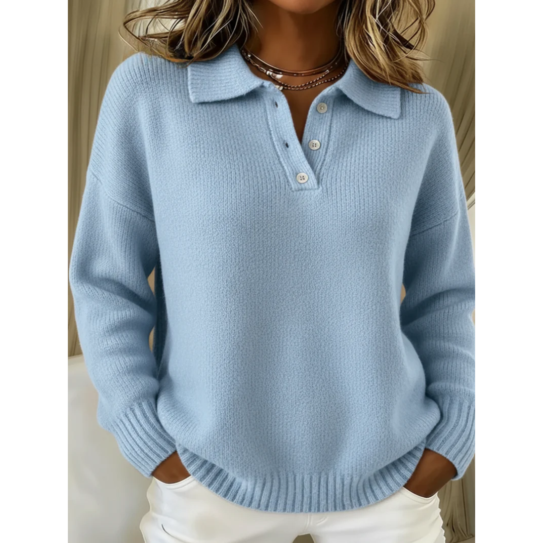 Women’s Soft Knit Polo Neck Sweater