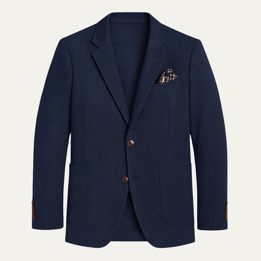 Men's Wool Tweed Blazer Jacket Herringbone Pattern - Fashinoza