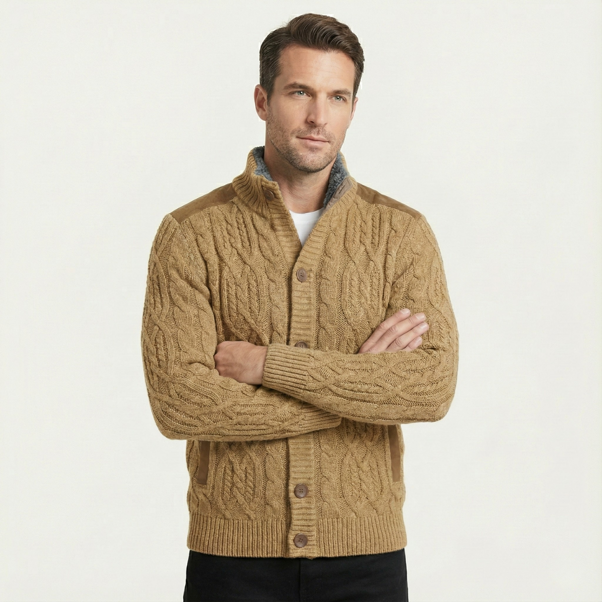 Maplewood Men's Wool Cardigan Fleece Lined