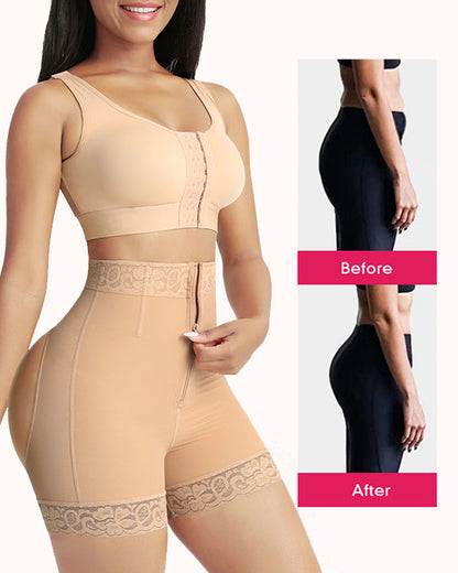 Women's High Waist Shapewear Shorts Zipper Closure