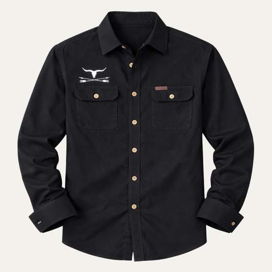 Men's Western Cowboy Print Shirt Casual Cotton - Fashinoza