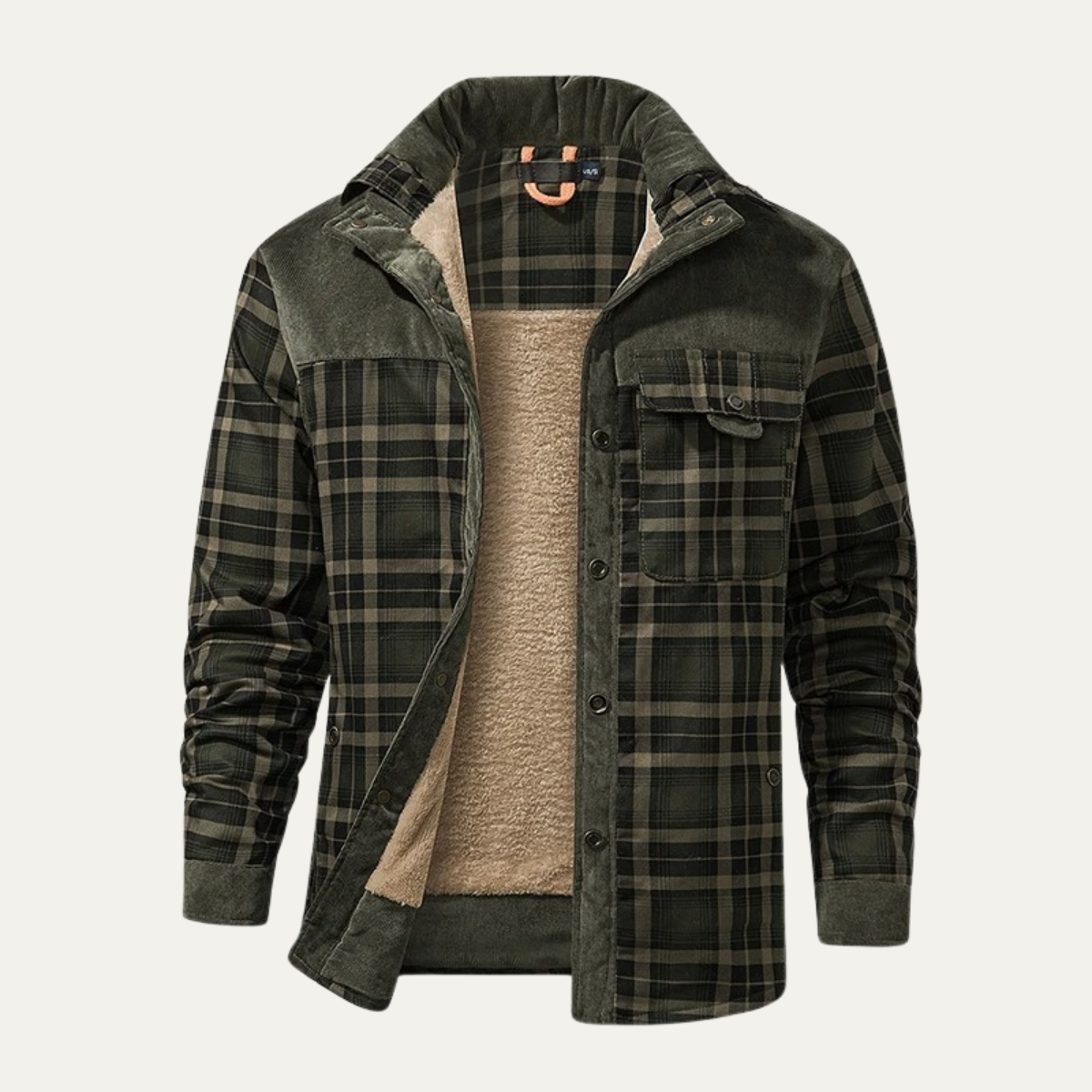 Men's Flannel Jacket Fleece Lined Plaid - Fashinoza
