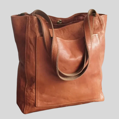 Women Leather Shoulder Bag Modern Design - Fashinoza
