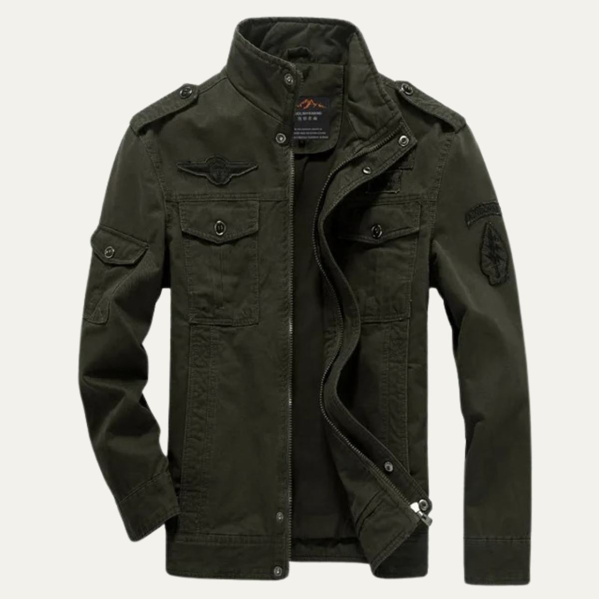 Men's Military Cargo Jacket Stand Collar - Fashinoza