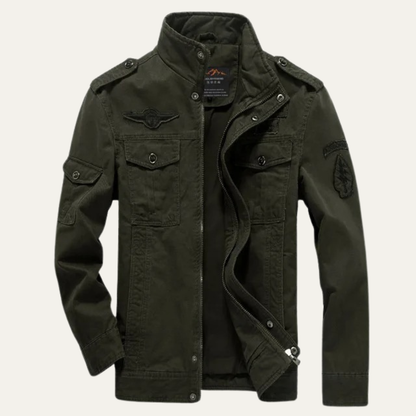 Men's Military Cargo Jacket Stand Collar - Fashinoza