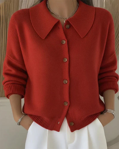 Women's Button Collar Cardigan