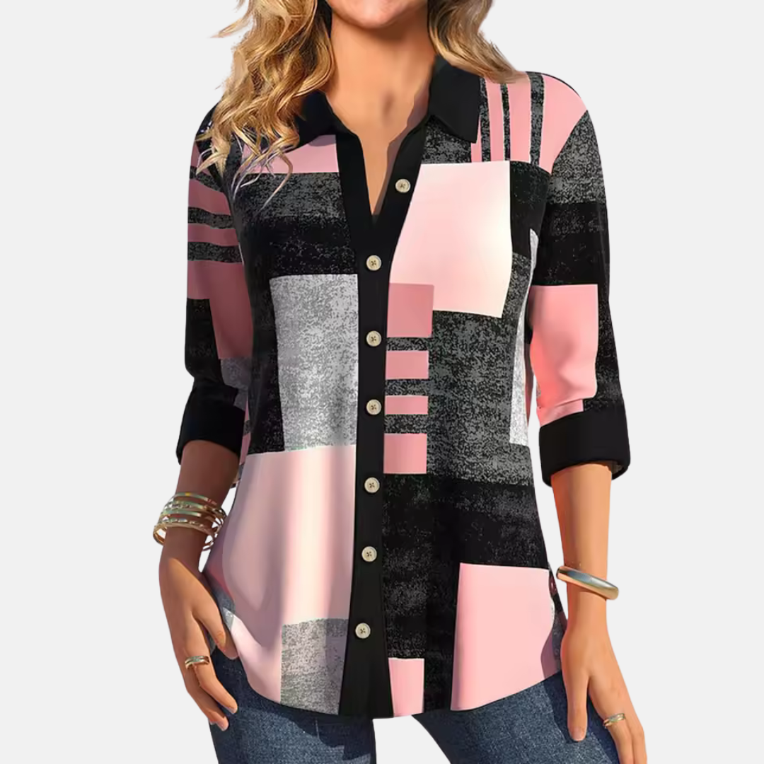 Women's Check Pattern Blouse - Fashinoza