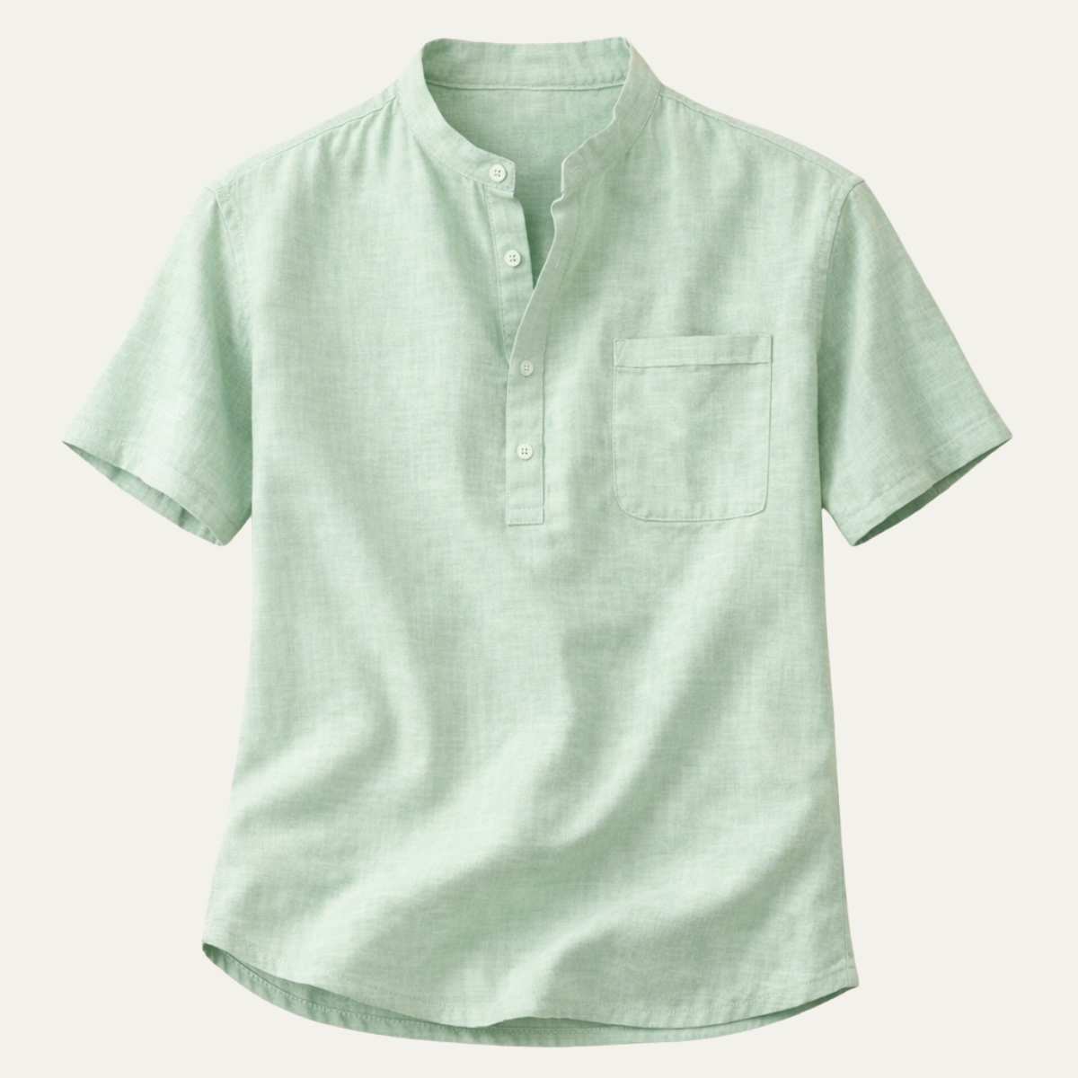 Men's Classic Linen Henley Shirt - Fashinoza