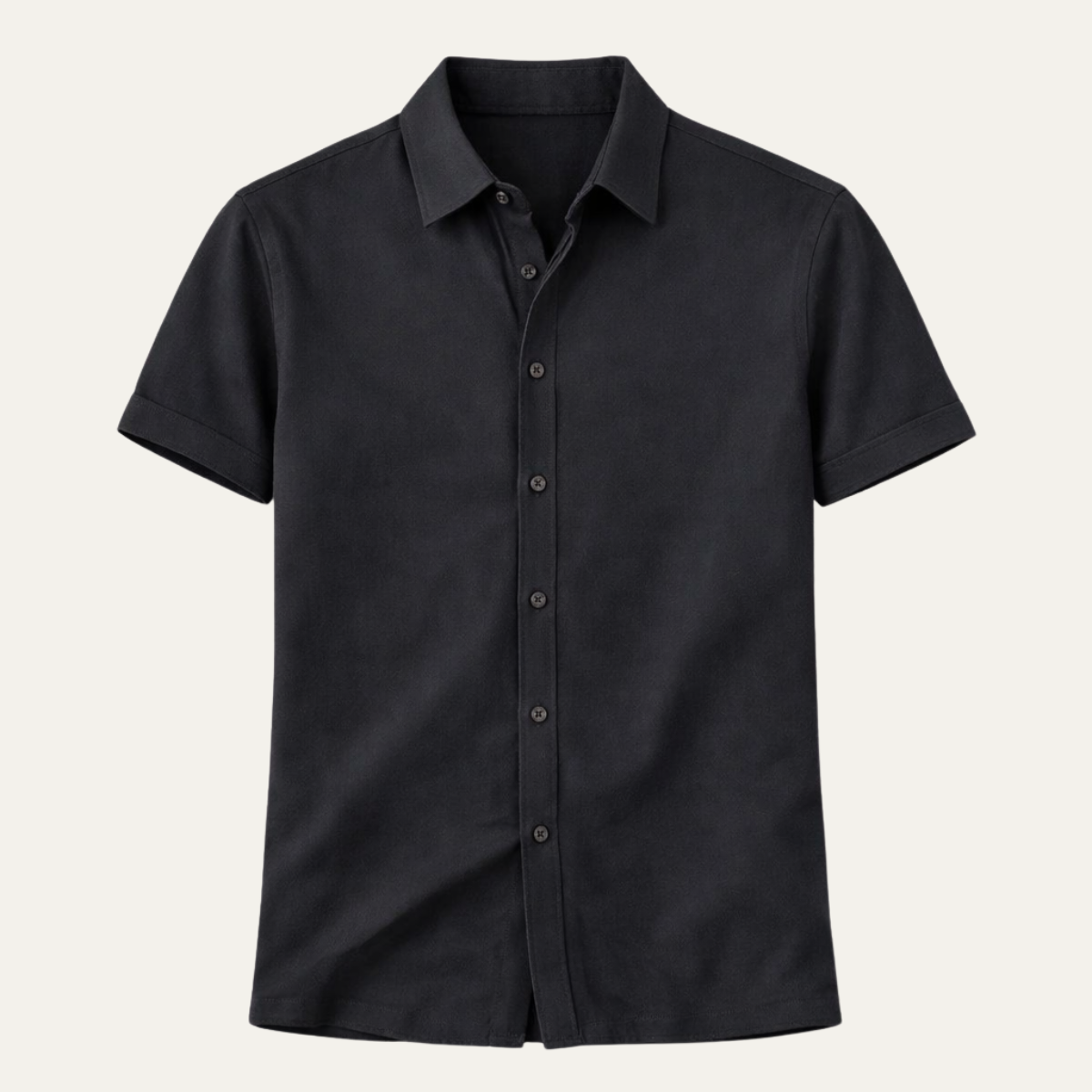 Men's Casual Button-Up Shirt Solid Color - Fashinoza