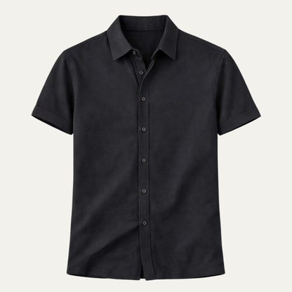 Men's Casual Button-Up Shirt Solid Color - Fashinoza
