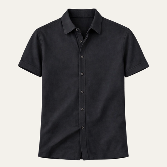 Men's Casual Button-Up Shirt Solid Color - Fashinoza