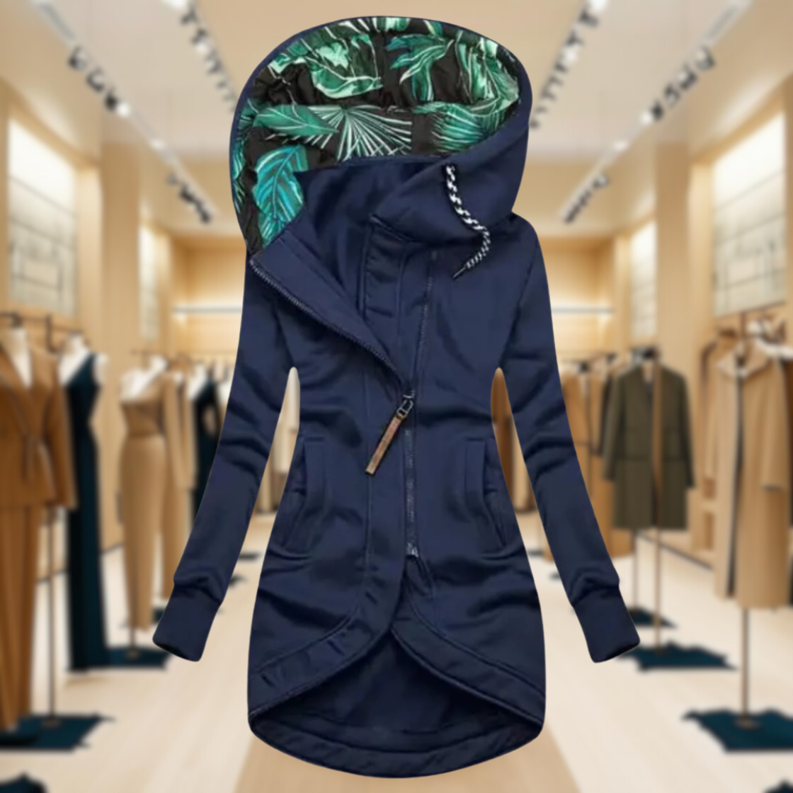 Women's Waterproof Rain Jacket Lightweight Hooded Black - Fashinoza