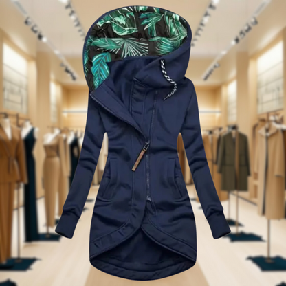 Women's Waterproof Rain Jacket Lightweight Hooded Black - Fashinoza