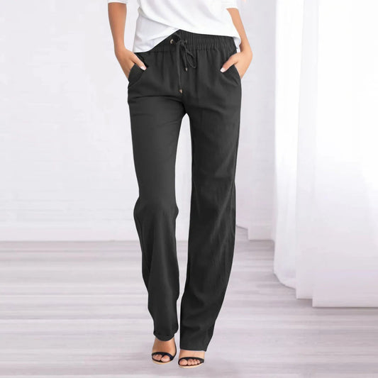 Women's Cotton Linen Trousers - Fashinoza