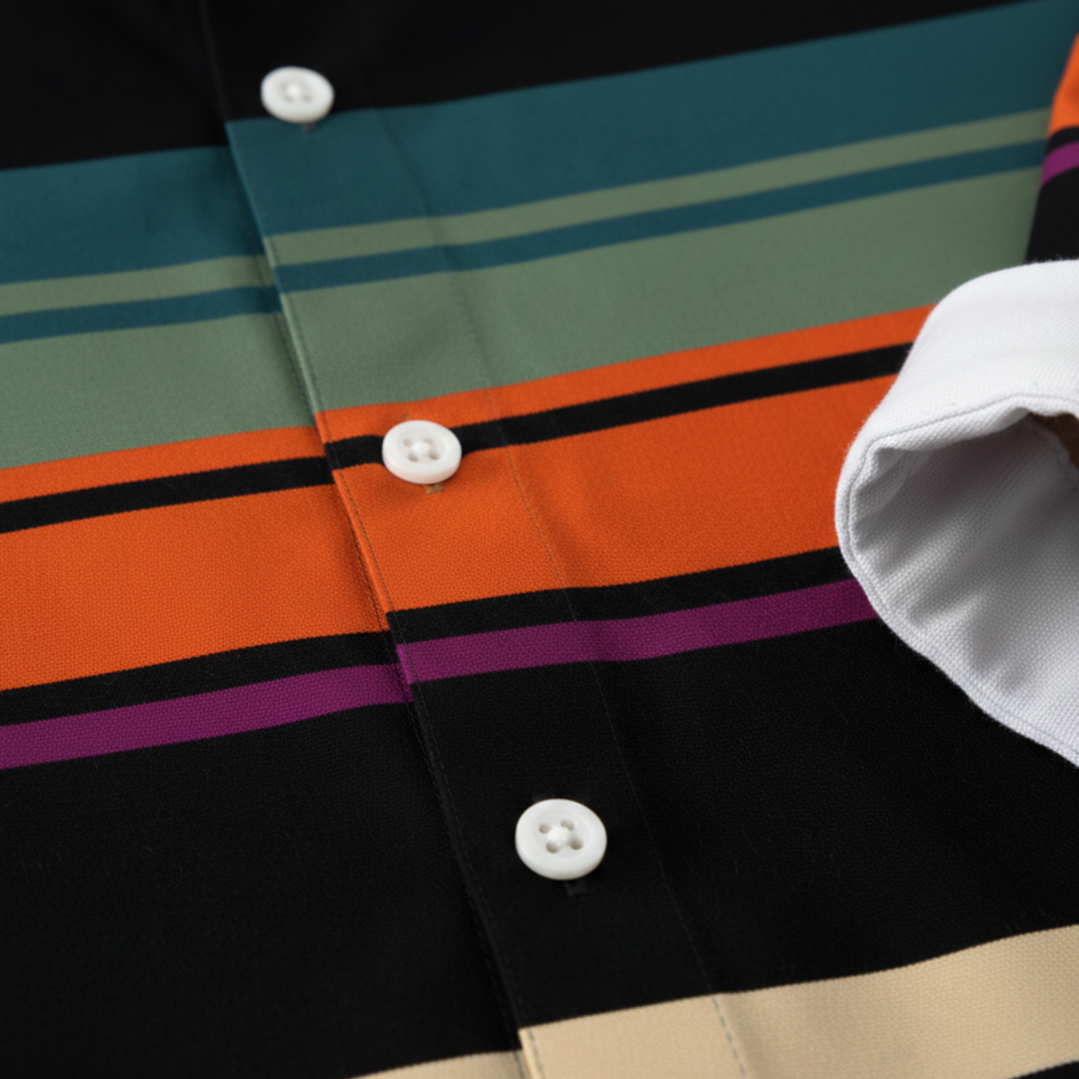 Men's Striped Dress Shirt Color Block Modern Style