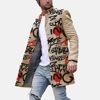 Men's Casual Street Print Jacket Adjustable