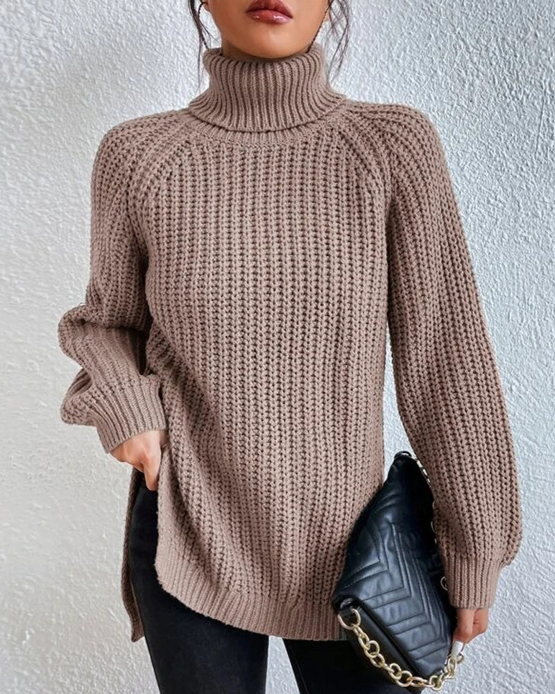 Women's Relaxed Fit Knit Turtleneck Sweater
