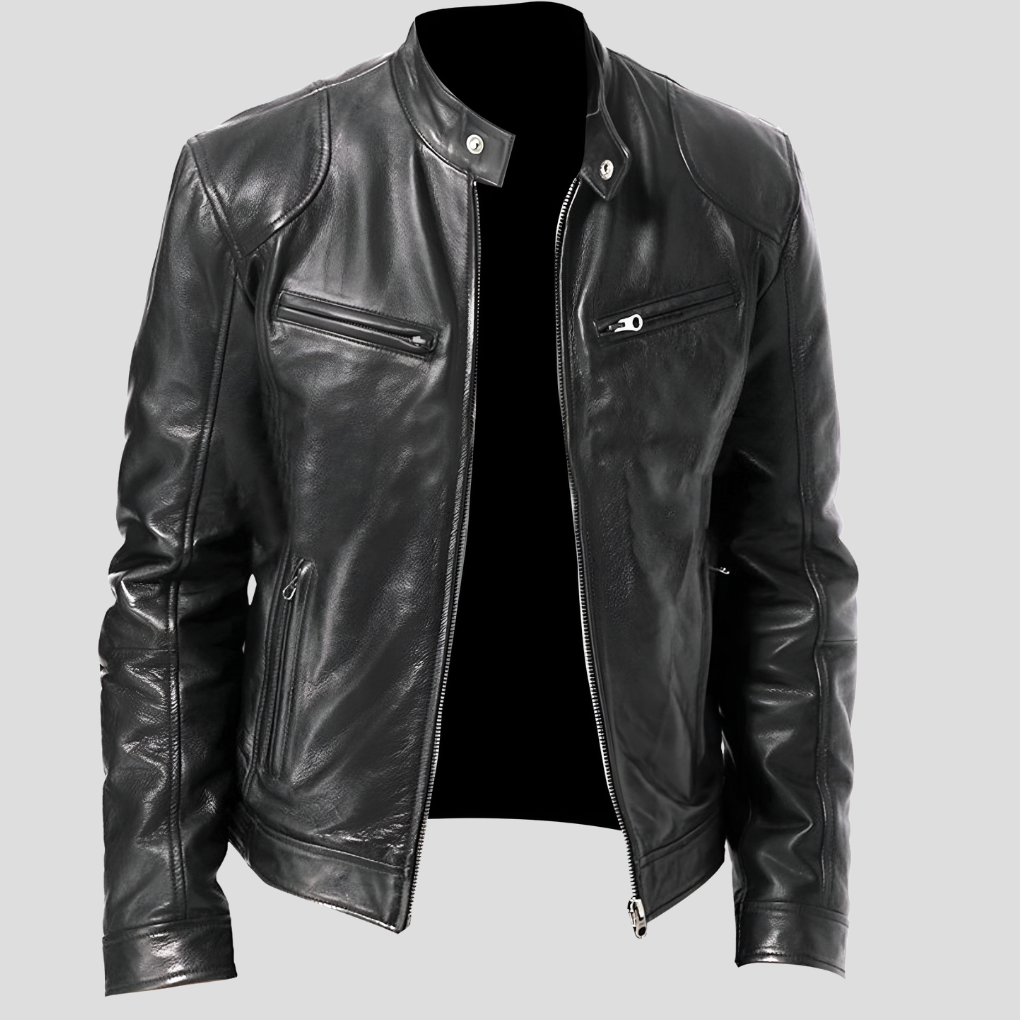 Men's Classic Leather Jacket - Fashinoza