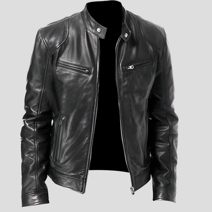 Men's Classic Leather Jacket - Fashinoza