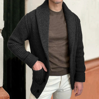 Aldercrest Men's Knitted Cardigan Shawl Collar Chunky Button Up