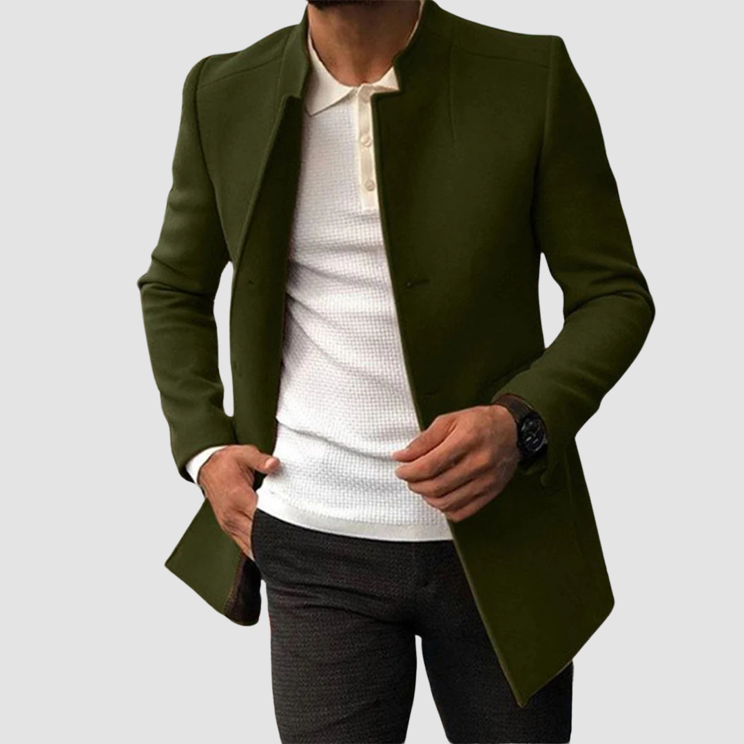 Men's Classic Long Coat Timeless Elegance - Fashinoza