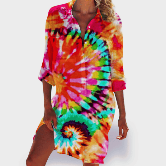 Women's Floral Draped Sundress Casual Summer Dress - Fashinoza