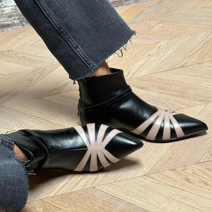 Women's Pointed Ankle Boots Geometric Design