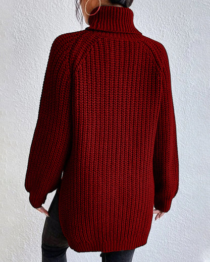 Women's Relaxed Fit Knit Turtleneck Sweater