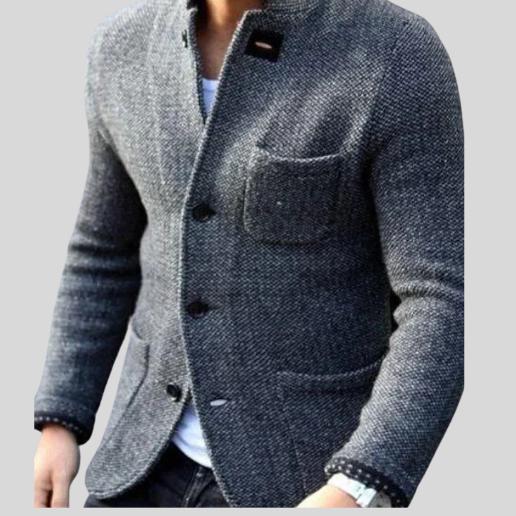 Men's Down Blazer Warm Insulated Navy - Fashinoza