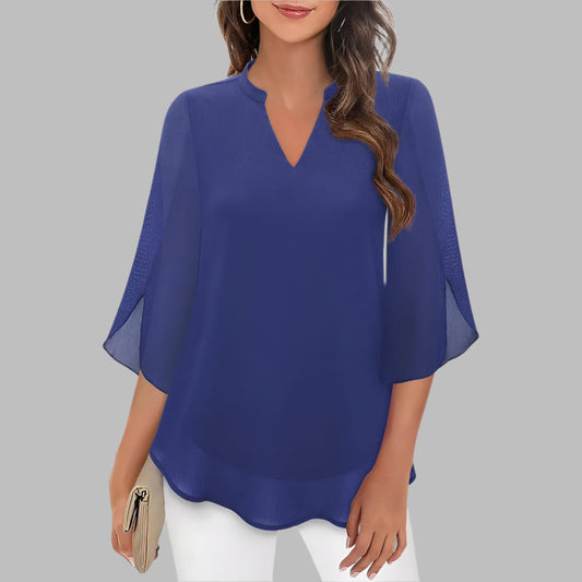 Women's V Neck Summer Petal Sleeves - Fashinoza