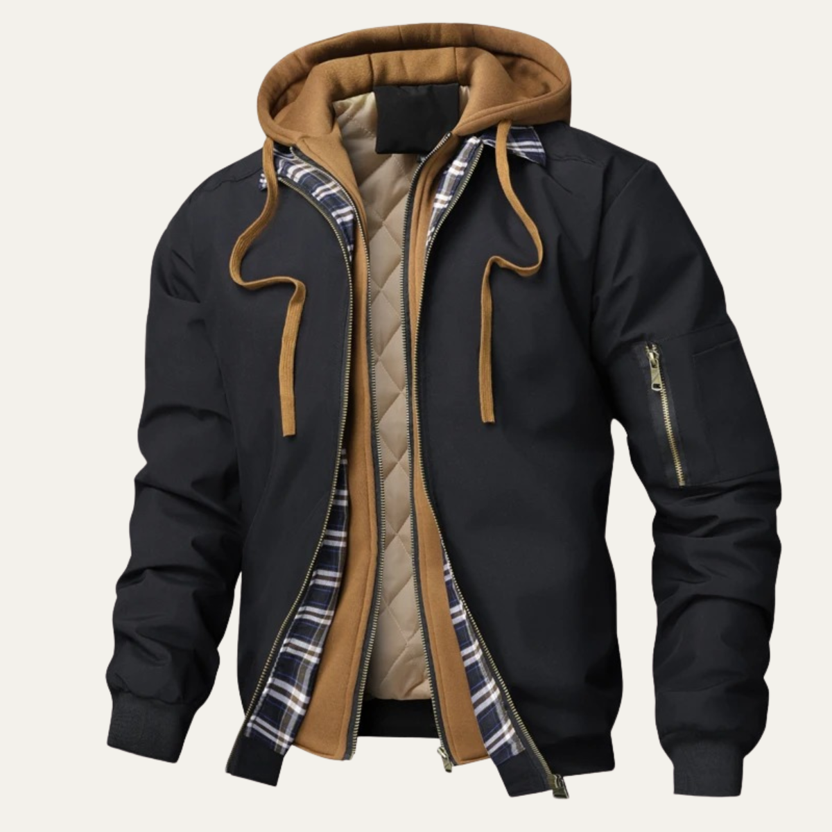 Villasimius Men's Fleece Lined Bomber Jacket - Fashinoza