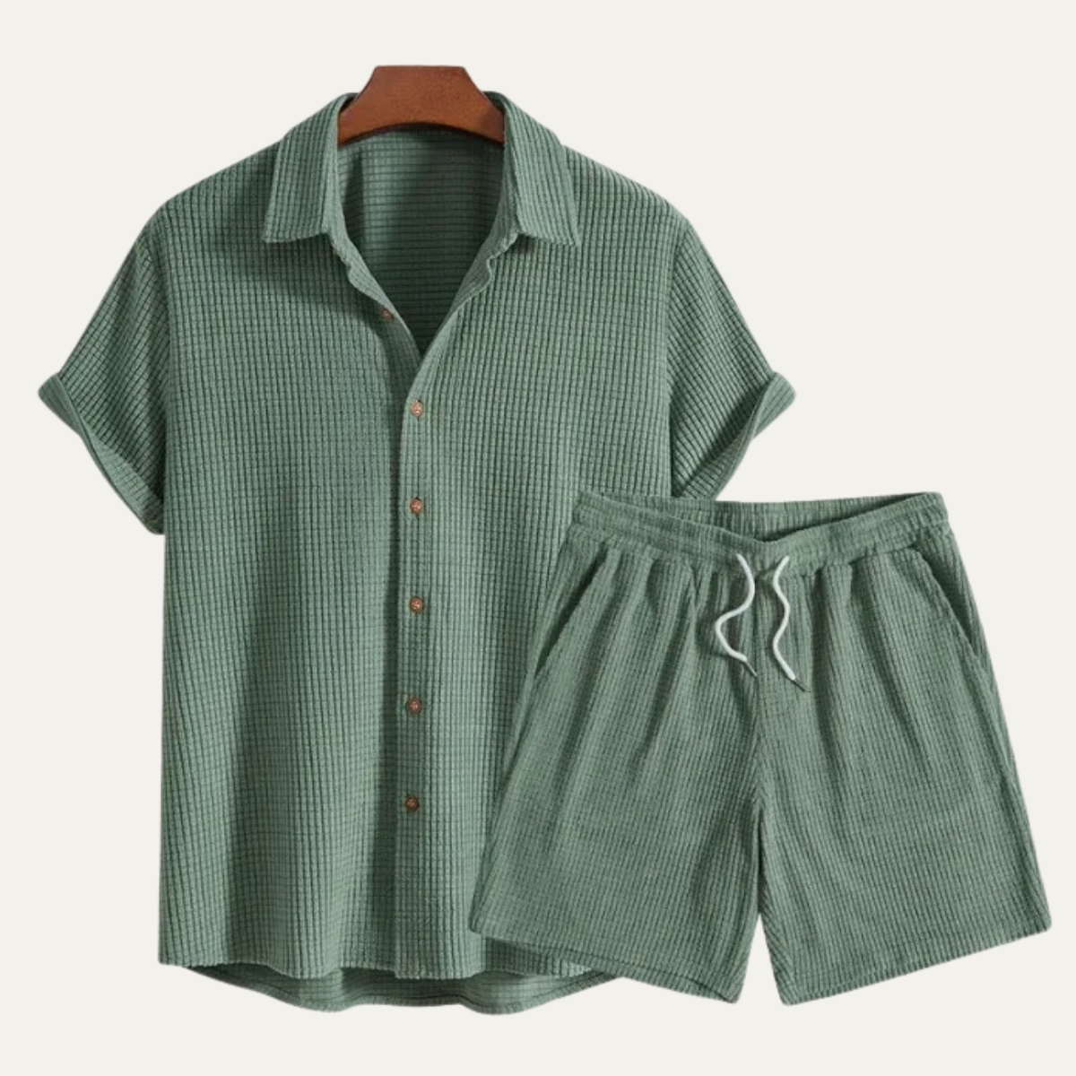 Men's Summer Casual Shirt And Shorts Set - Fashinoza