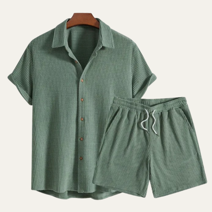 Men's Summer Casual Shirt And Shorts Set - Fashinoza